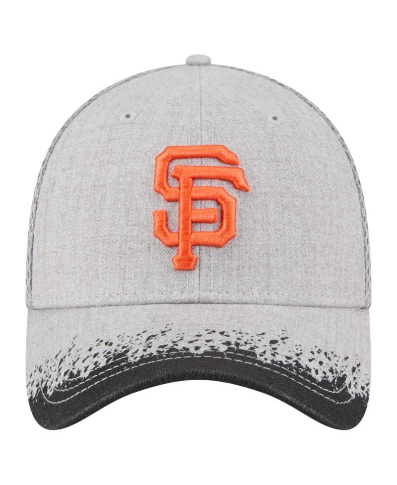 Men's Gray San Francisco Giants Visor Paint Splatter 39THIRTY Flex Hat