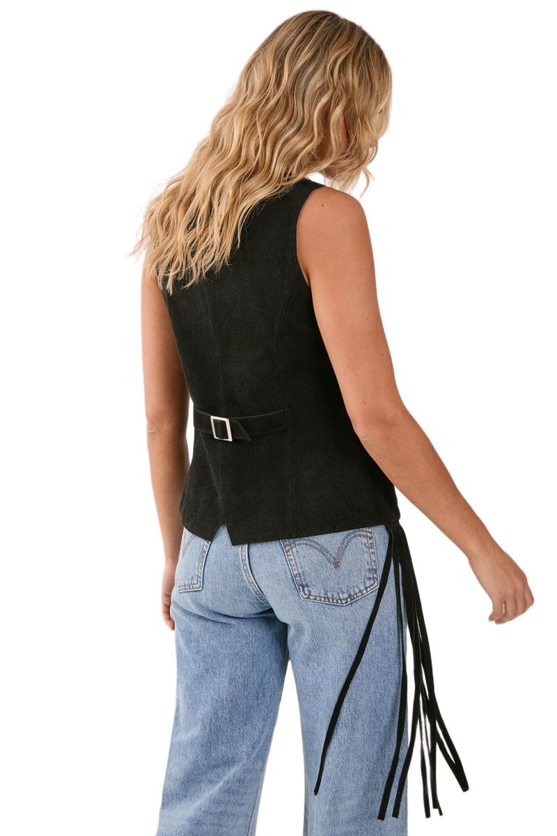 Women's Premium Suede Fringe Waistcoat