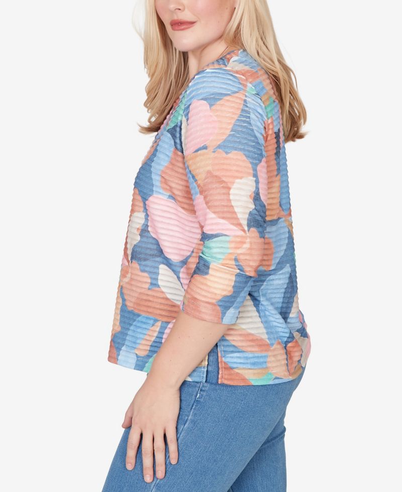 Women's Beachcomber Abstract Floral V-Neck Top