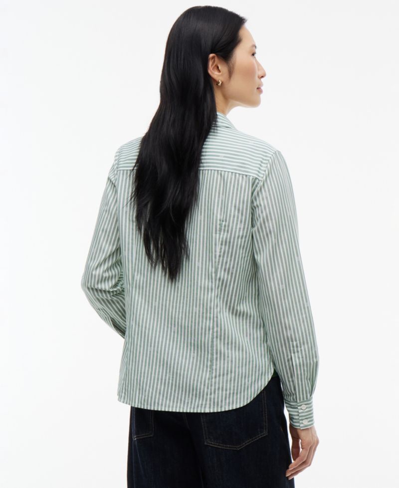 Women's Printed Button-Front Roll-Tab Shirt