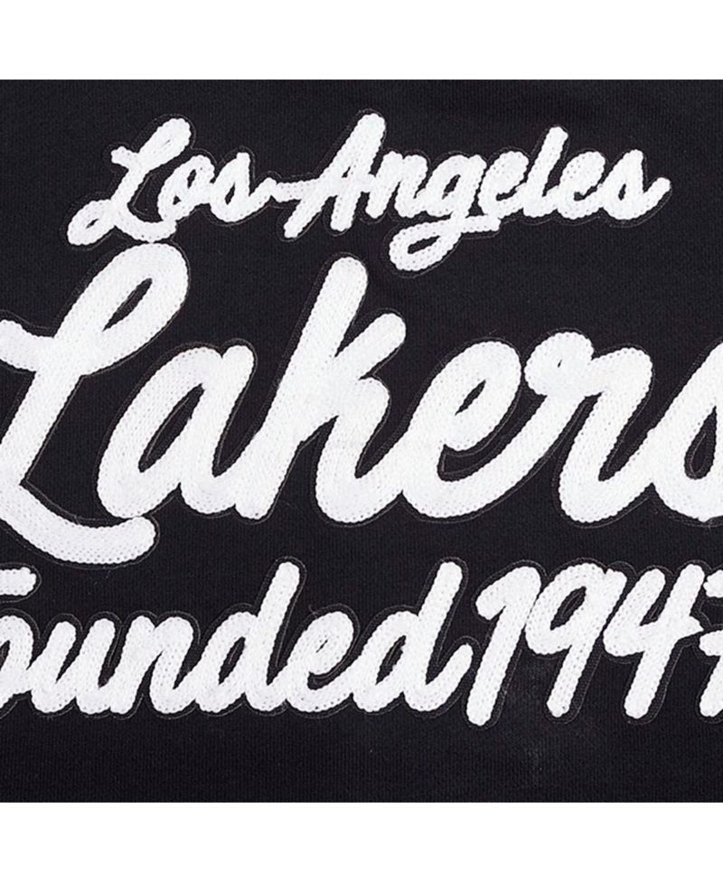 Women's Black Los Angeles Lakers Paint The City Cropped Pullover Sweatshirt