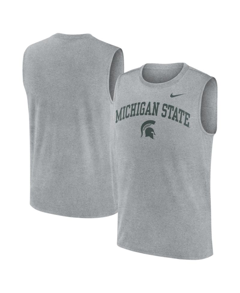 Men's Heather Gray Michigan State Spartans Primetime Legend Arch Dri-FIT Muscle Tank Top