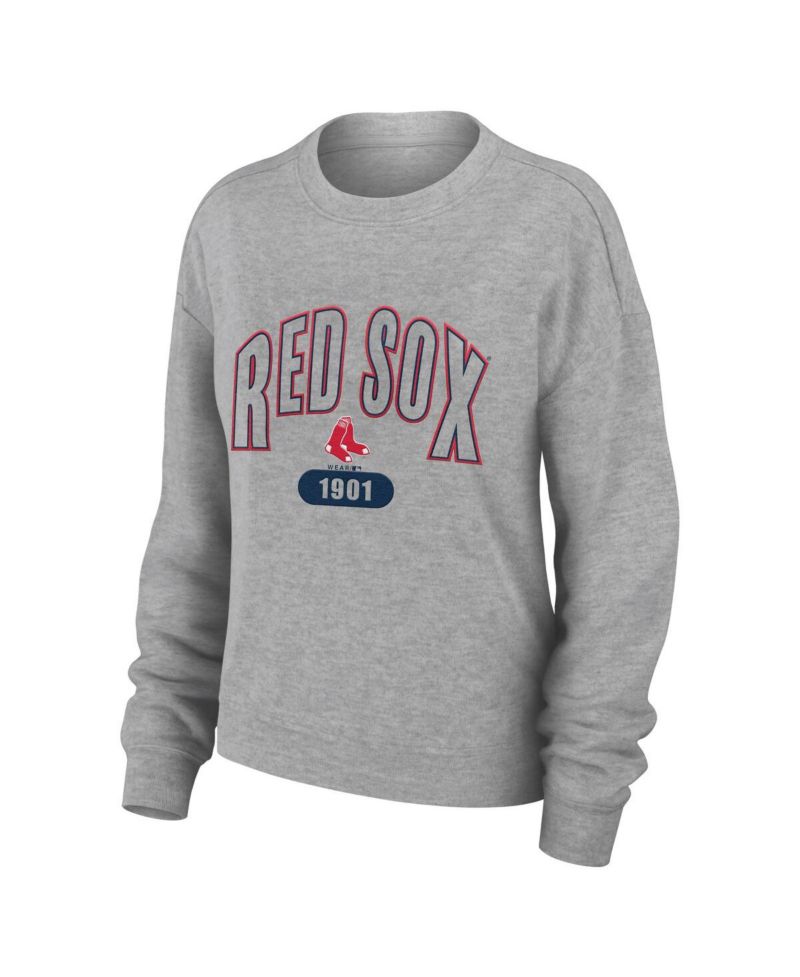 Women's Gray Boston Red Sox Knitted T-shirt and Pants Lounge Set