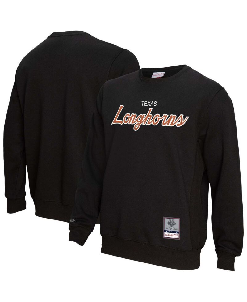 Men's Black Texas Longhorns Elite Script Pullover Sweatshirt