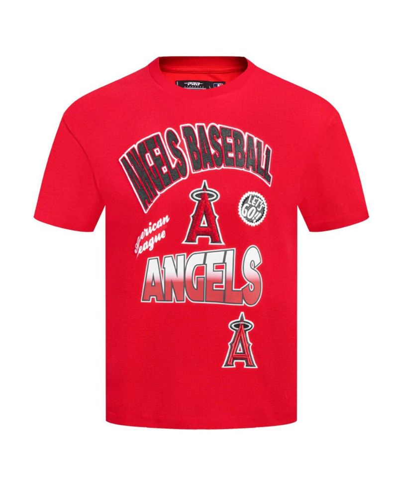 Men's Red Los Angeles Angels Turn It Up Dropped Shoulder T-Shirt