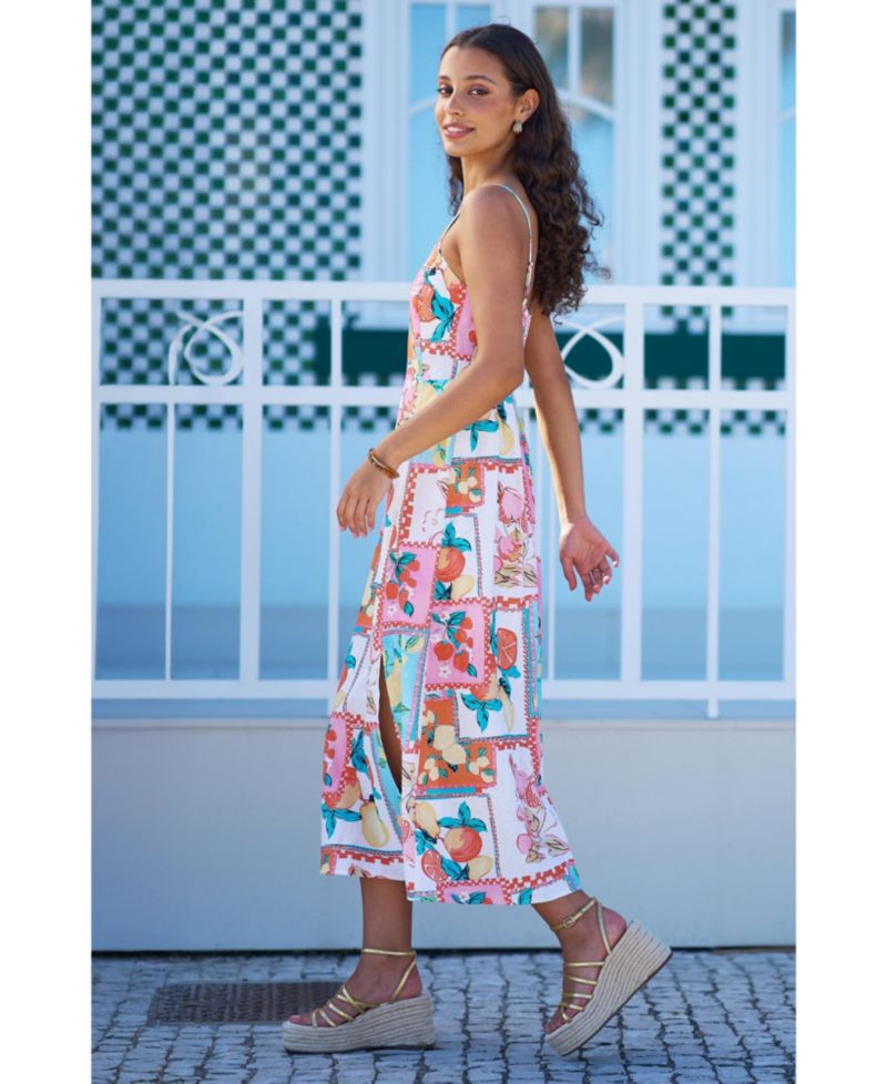 Women's Printed Midi Sun Dress