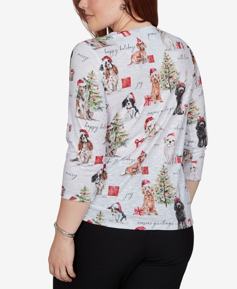 Women's Classic Gift Giving Dogs Knit Top