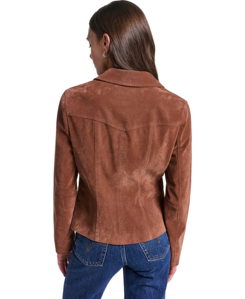 Women's Fitted Faux Suede Blazer