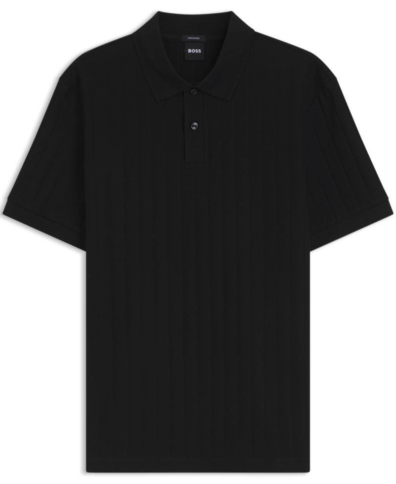 Men's Mercerized-Cotton Vertical Stripes Polo Shirt