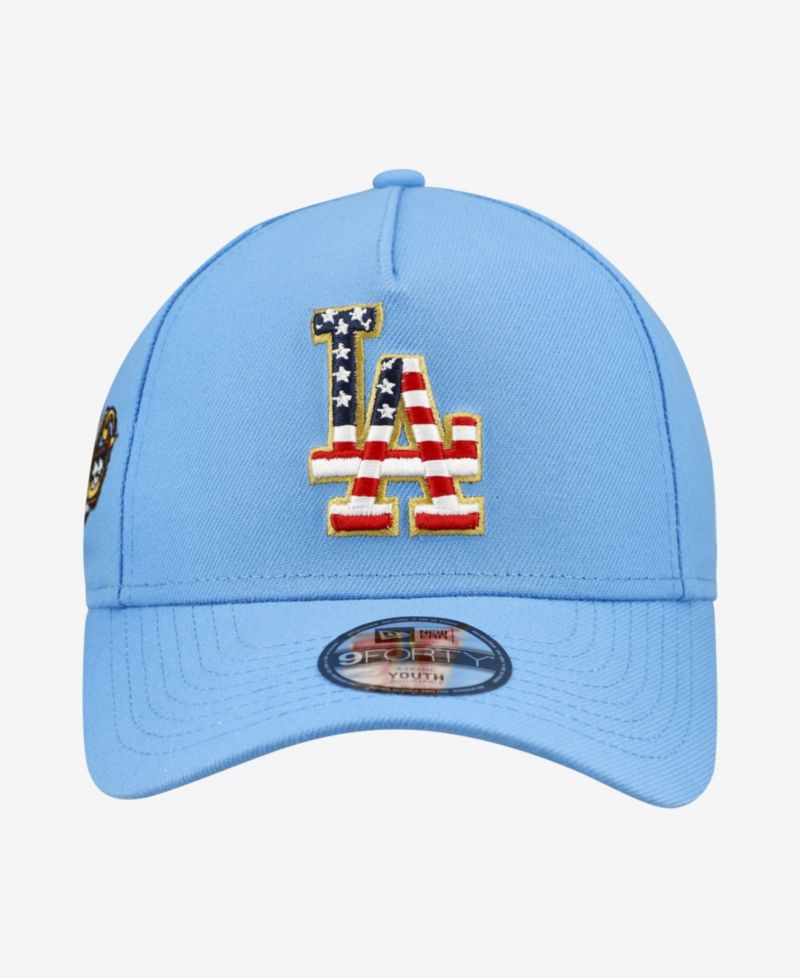 Big Boys and Girls Light Blue Los Angeles Dodgers Celebrate America's 250th 9FORTY A-Frame Adjustable Hat