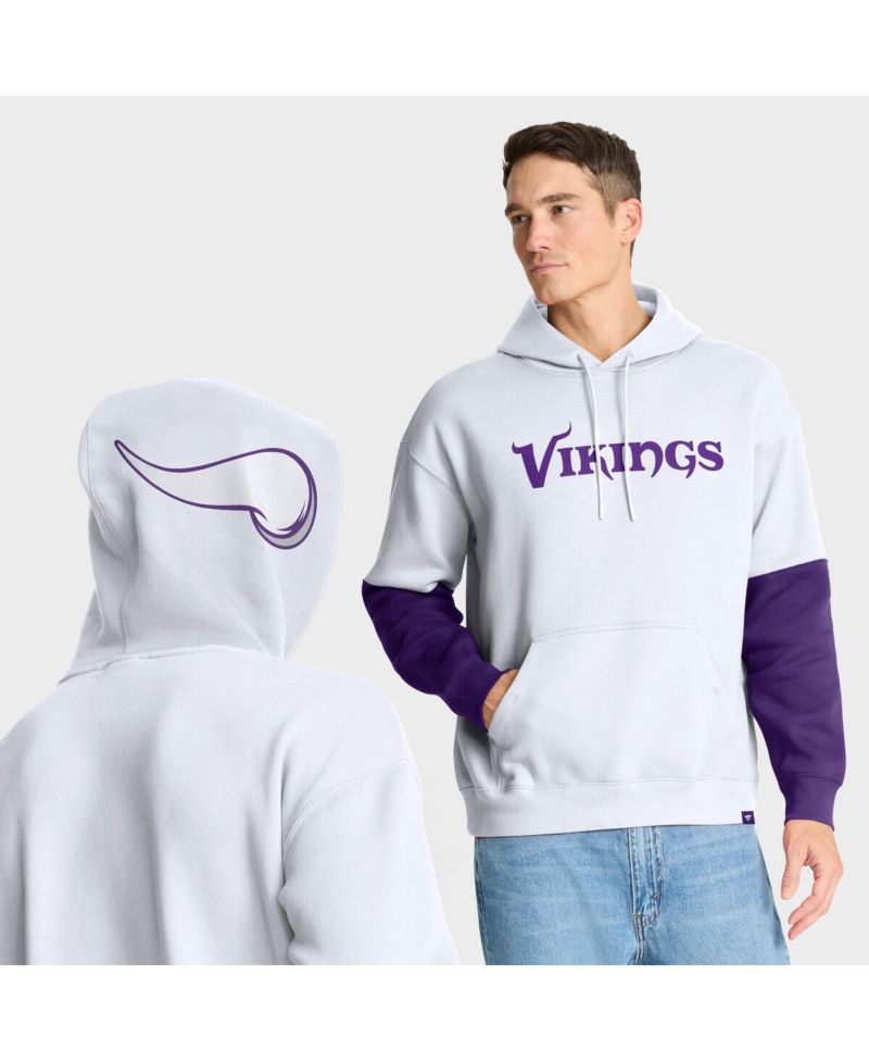 Men's White Minnesota Vikings Helmet Alt Pullover Hoodie