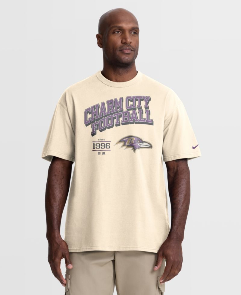 Men's Natural Baltimore Ravens Vintage Mod Blown Away Max90 T-Shirt