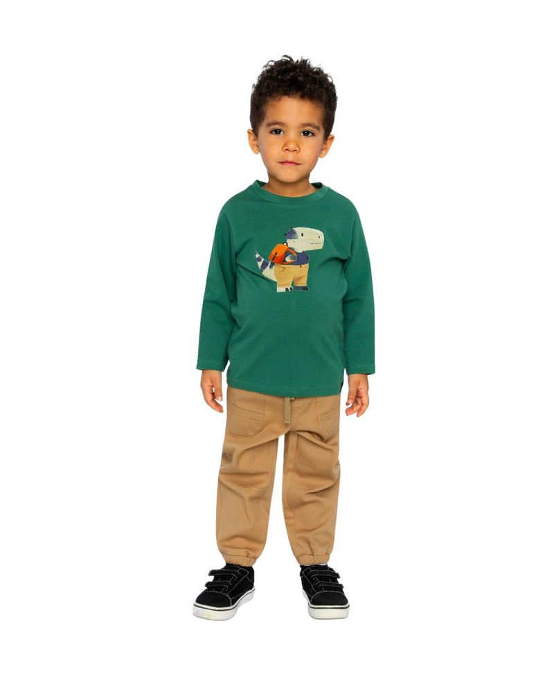 Little Boys 6-8 Long Sleeve Organic Cotton T-Shirt