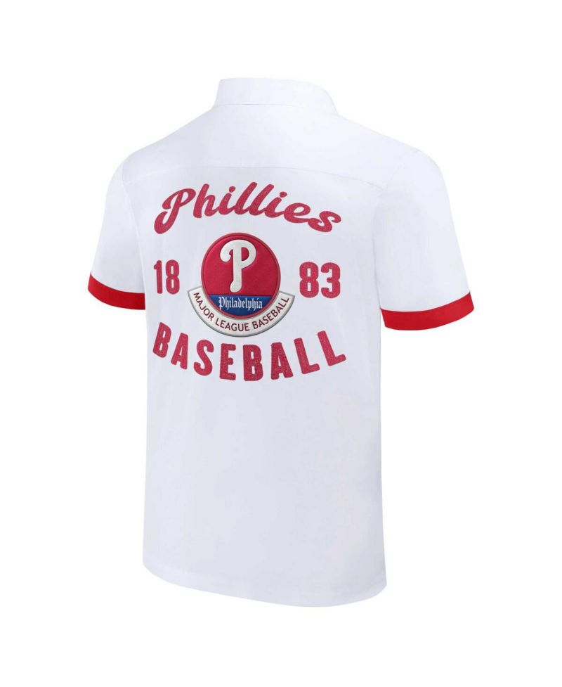 Men's Darius Rucker Collection By White Philadelphia Phillies Bowling Button-Up Shirt