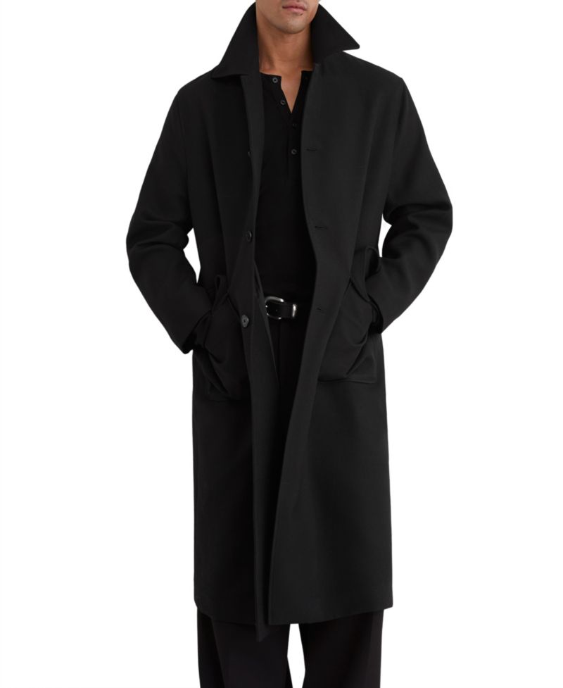 Men's Clyde Wool-Blend Twill Single-Breasted Overcoat
