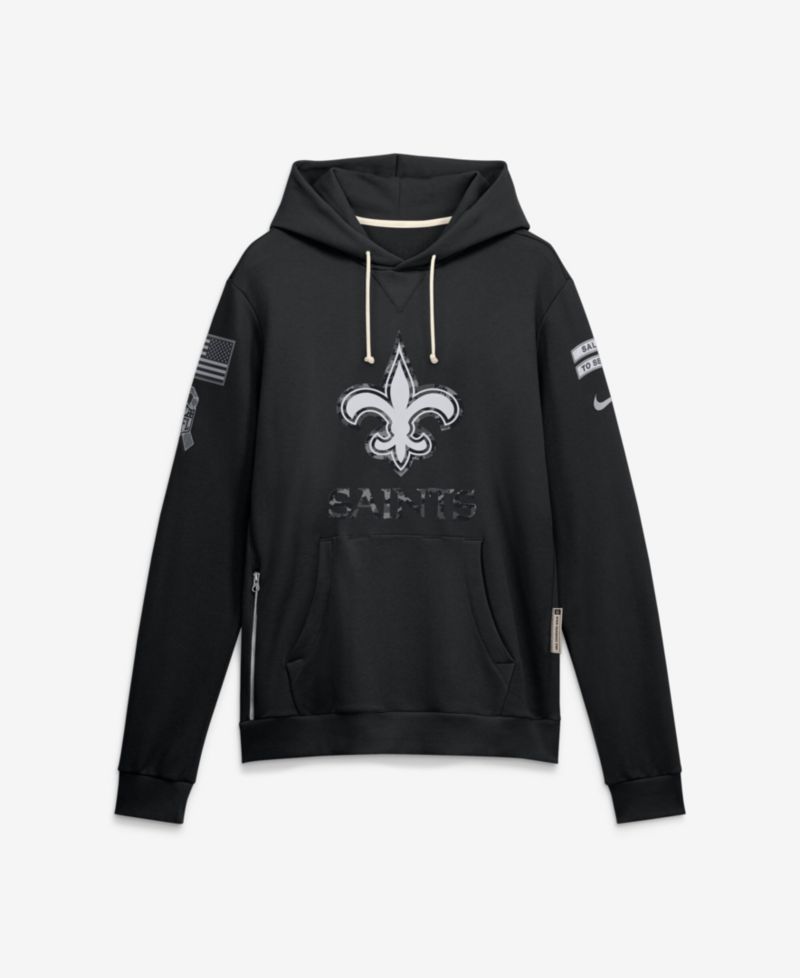 Men's Black New Orleans Saints 2026 Salute to Service Sideline Pullover Hoodie