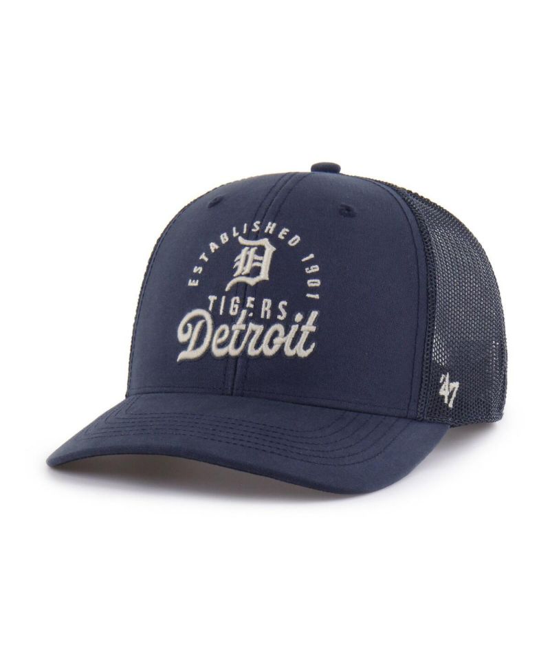 Men's Navy Detroit Tigers Pitstop Trucker Adjustable Hat