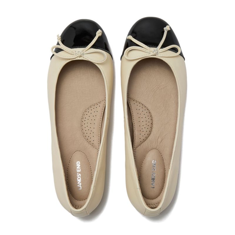 Women's Essential Leather Cap Toe Ballet Flats