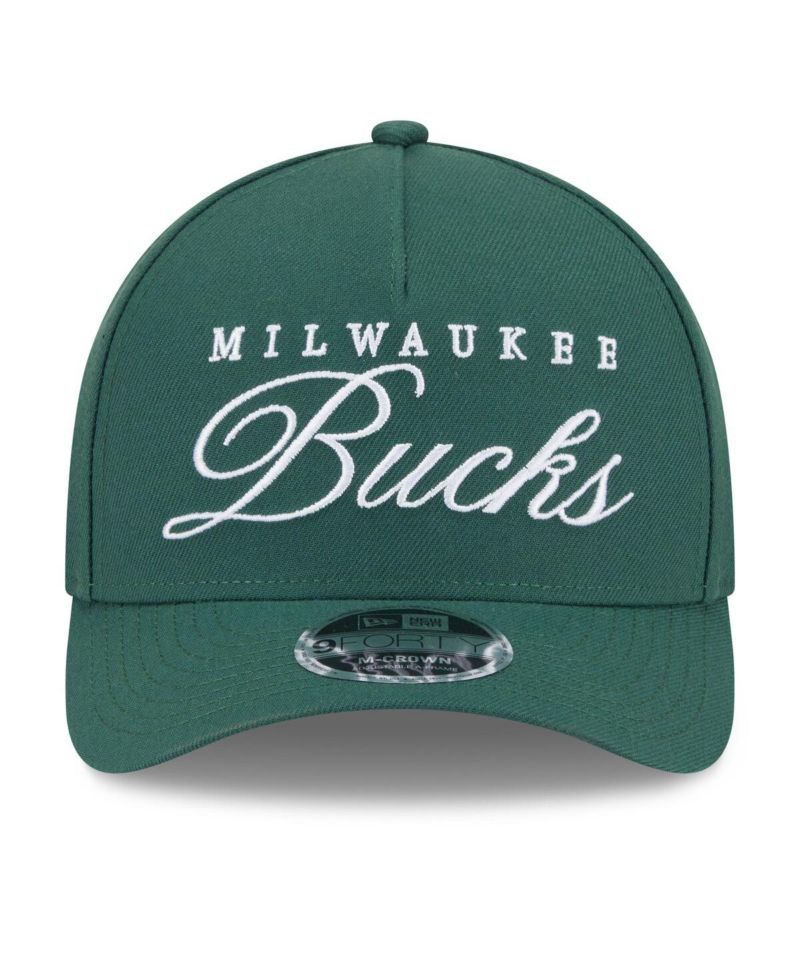 Men's Hunter Green Milwaukee Bucks 2025 NBA Draft M-Crown A-Frame 9FORTY Adjustable Hat