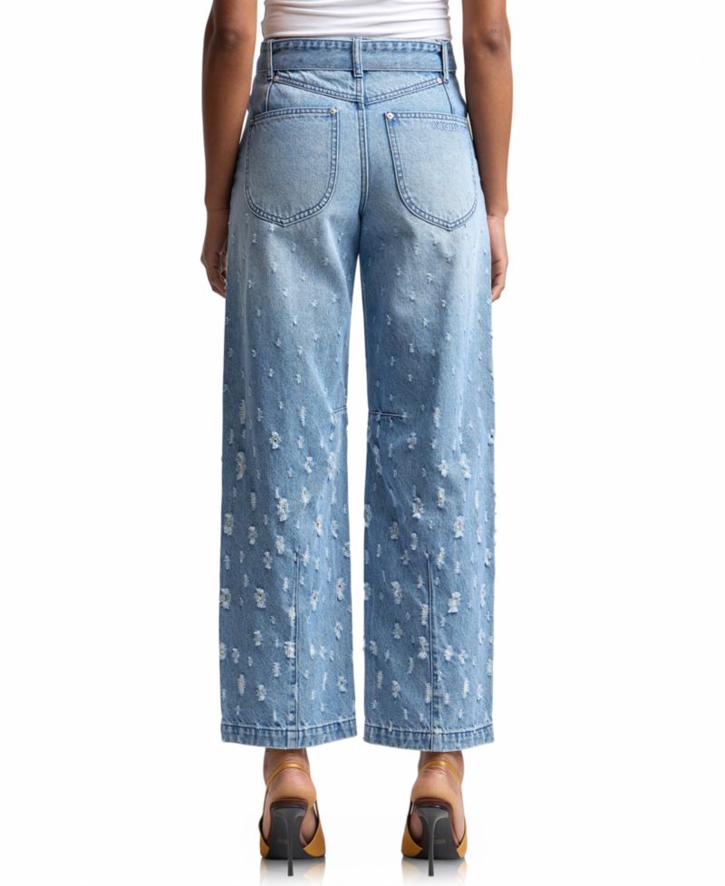 Women's Distress Darted Straight Jeans