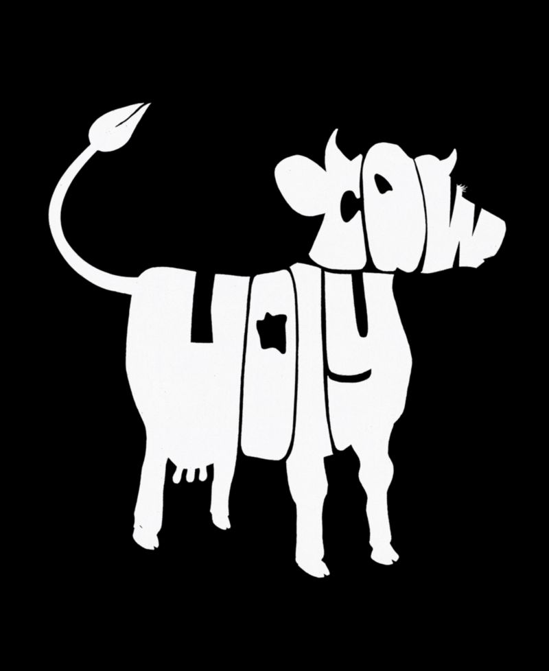 Men's Holy Cow Word Art Hooded Sweatshirt
