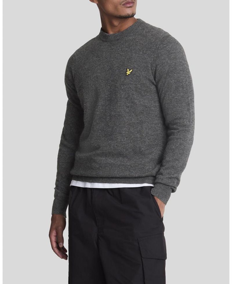 Men's Lambswool Blend Crew Neck Sweater