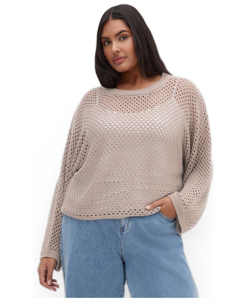 Women's Crochet Knit Long Sleeve Top