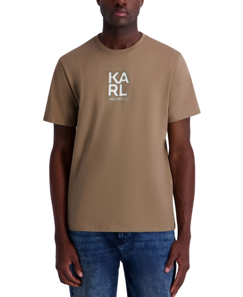 Men's Broken Mirror Effect Karl Logo Graphic T-Shirt