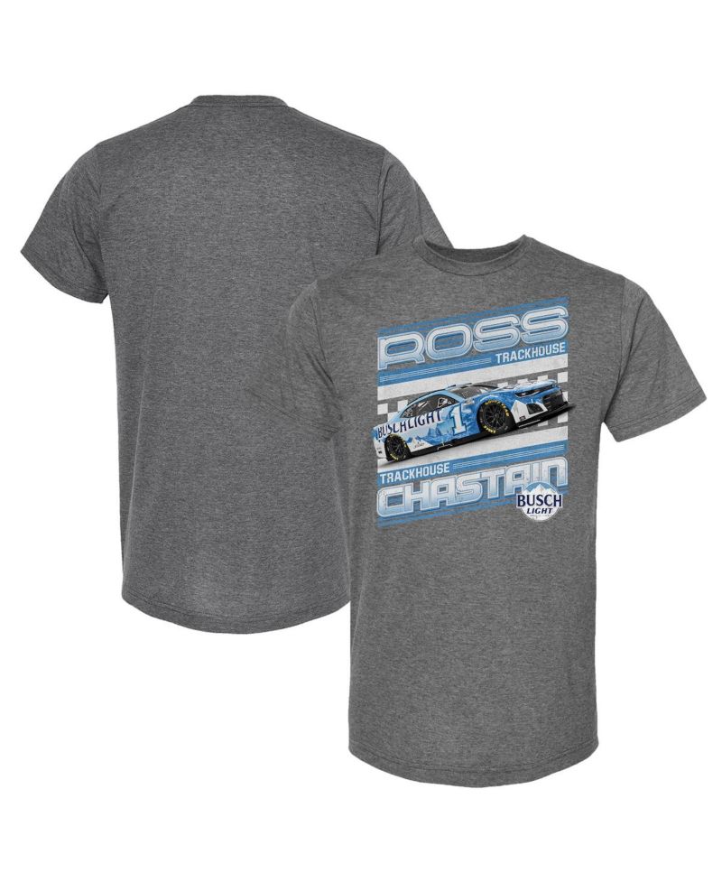 Men's Heather Charcoal Ross Chastain Busch Light Car T-Shirt