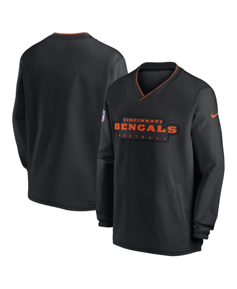 Men's Black Cincinnati Bengals Sideline Pullover Wind Shirt