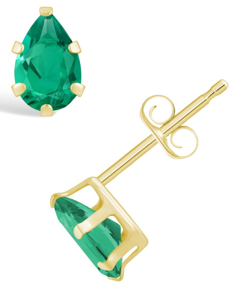 Gemstone Stud Earrings in 10k Yellow Gold