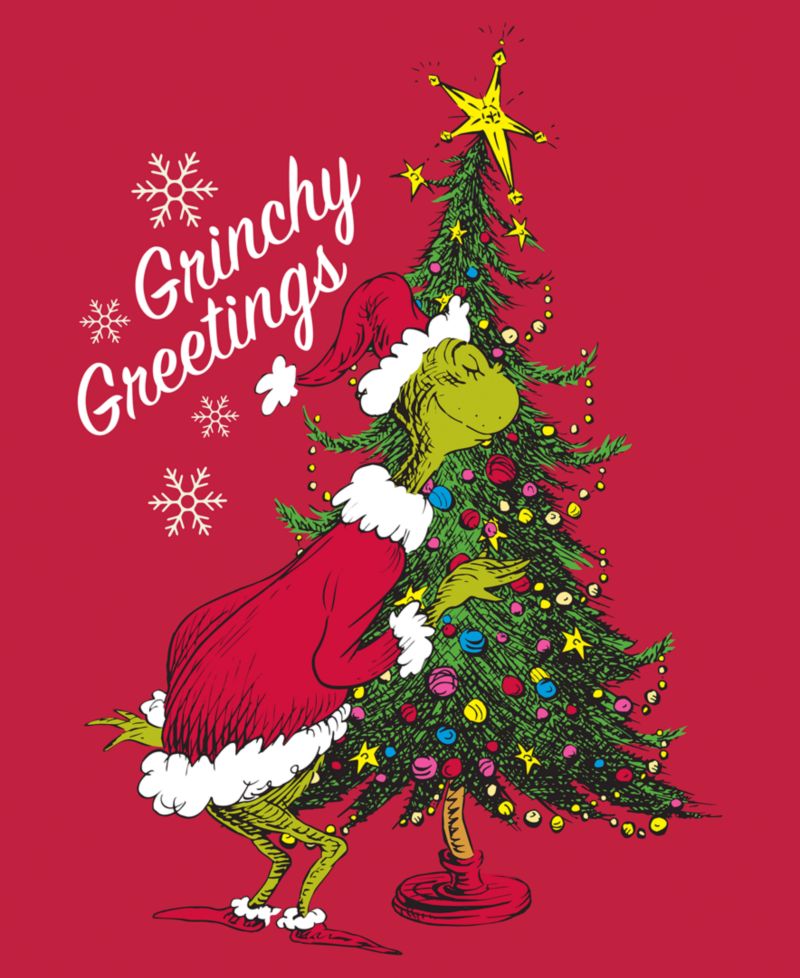 Men's Grinchy Greetings Crewneck Graphic T-Shirt