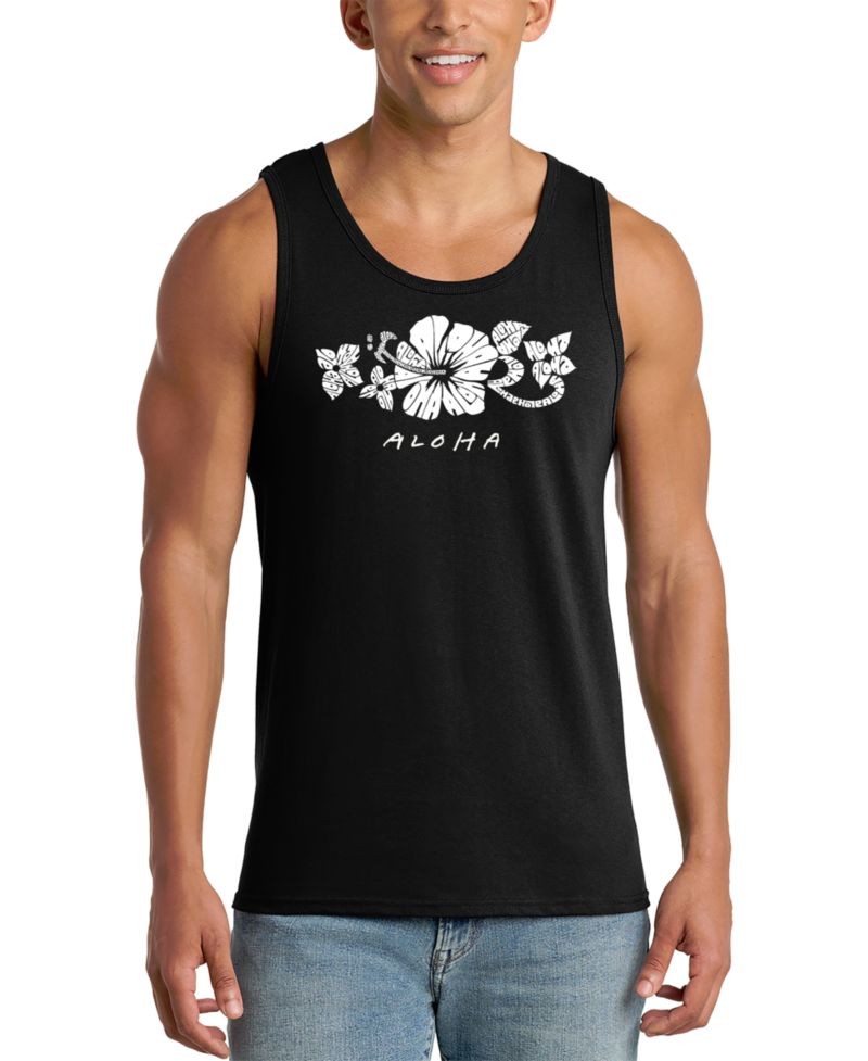 Men's Aloha Word Art Graphic Tank Top