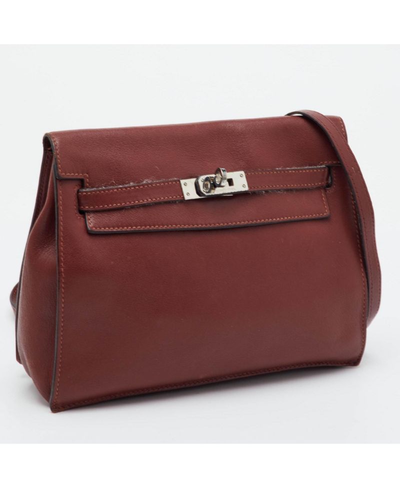 Pre-Owned HERMES Kelly Danse Rouge Leather Shoulder Bag