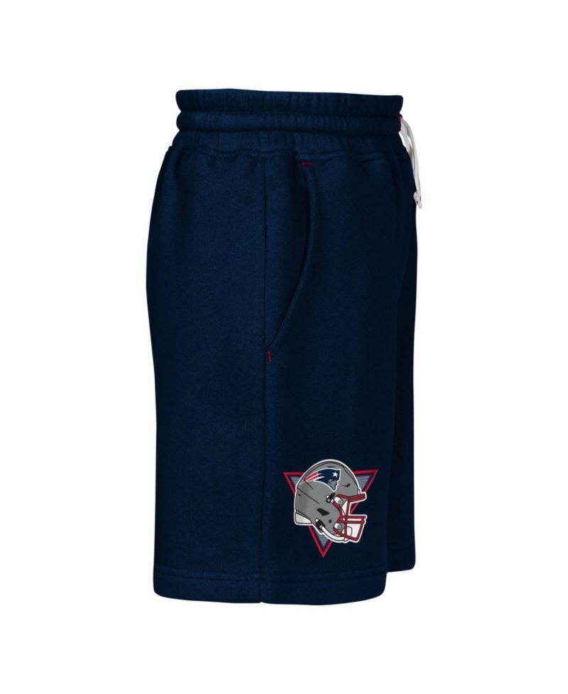 Big Boys and Girls Navy New England Patriots Audible Fleece Shorts