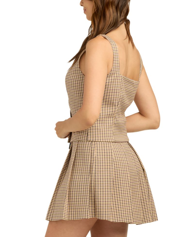 Juniors' Square Neck Button-Front Tank Top