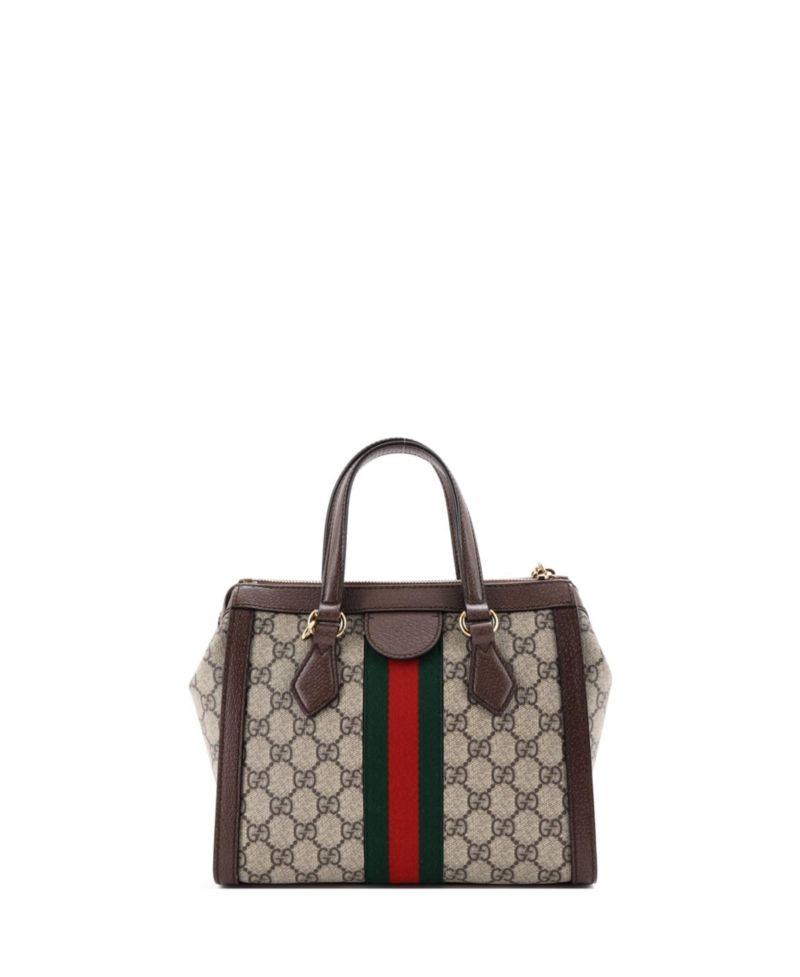 Small Ophidia Top Handle Tote GG Coated Canvas