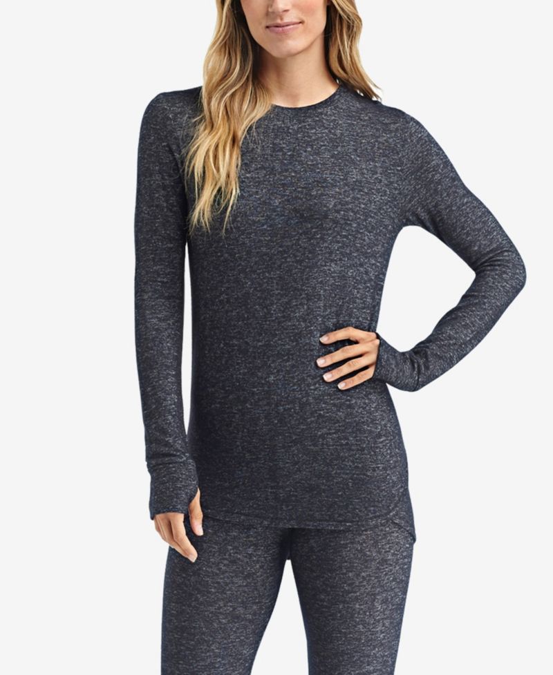 Women's SoftKnit Crewneck Sweater-Knit Long-Sleeve Top