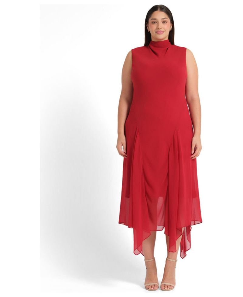 Women's Holly Halter Assymetric Sheath Midi Dress