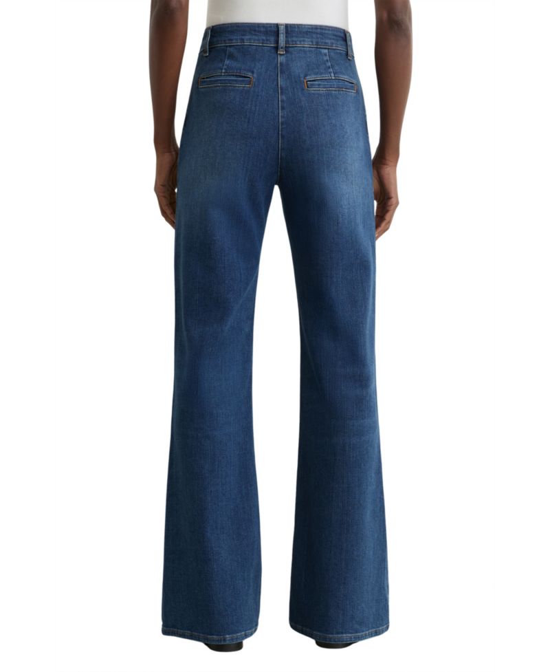 Women's Pintuck-Detail Flared Jeans
