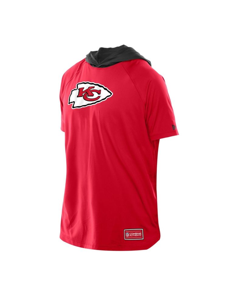 Men's Red Kansas City Chiefs Combine Authentic Hooded Raglan Short-Sleeve T-Shirt