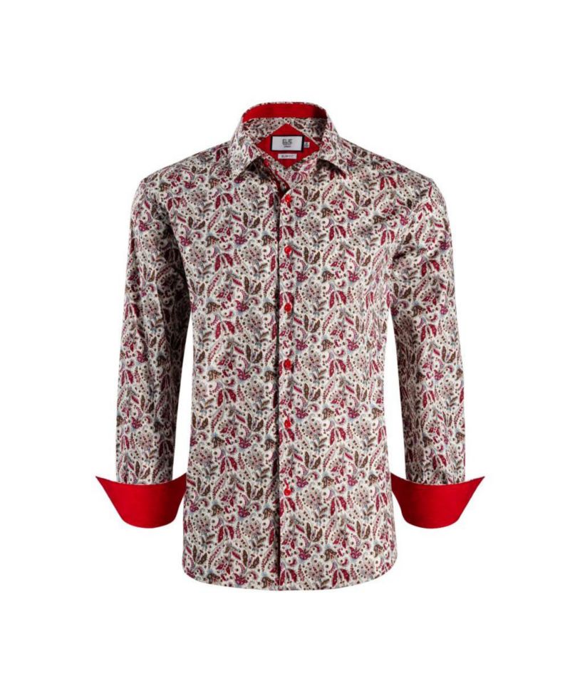 Men's Slim Fit Paisley Sport Button-Down Shirt