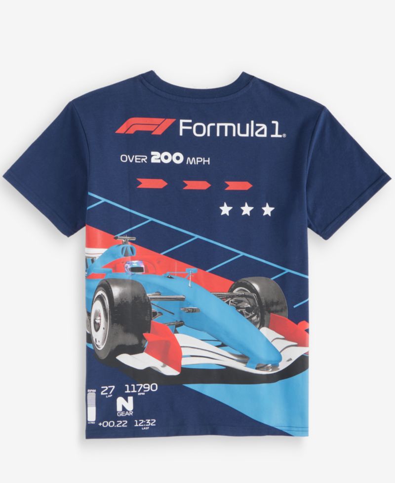 Boys' XS-XL Formula 1 Racecar Short-Sleeve T-Shirt