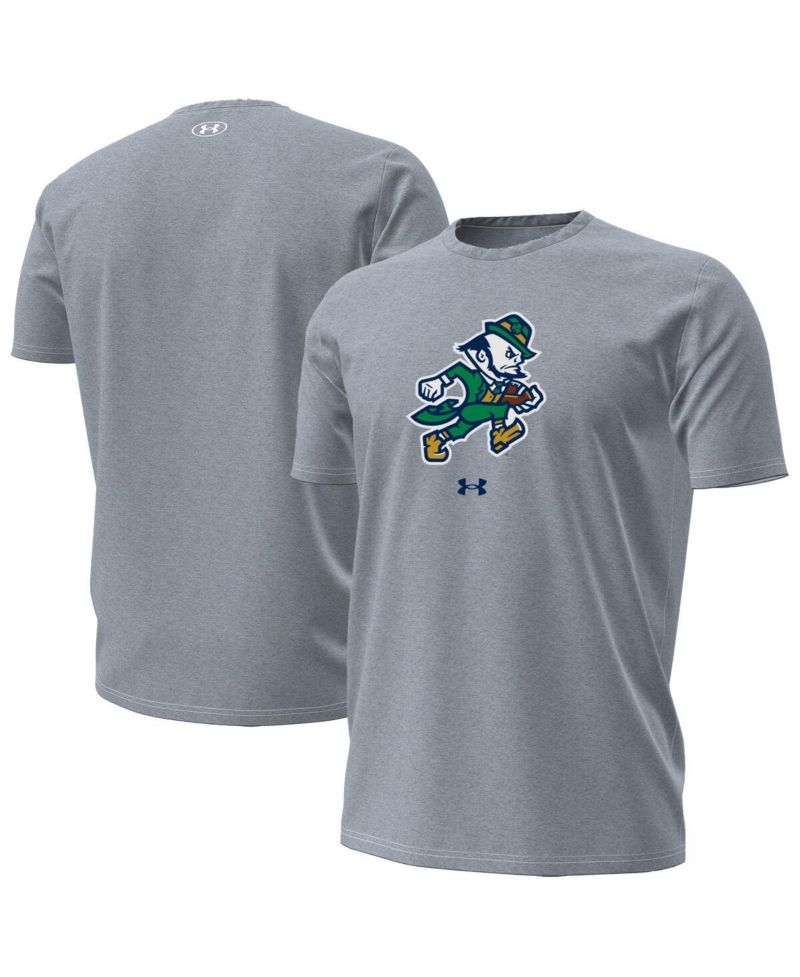 Men's Gray Notre Dame Fighting Irish Leprechaun Performance T-Shirt