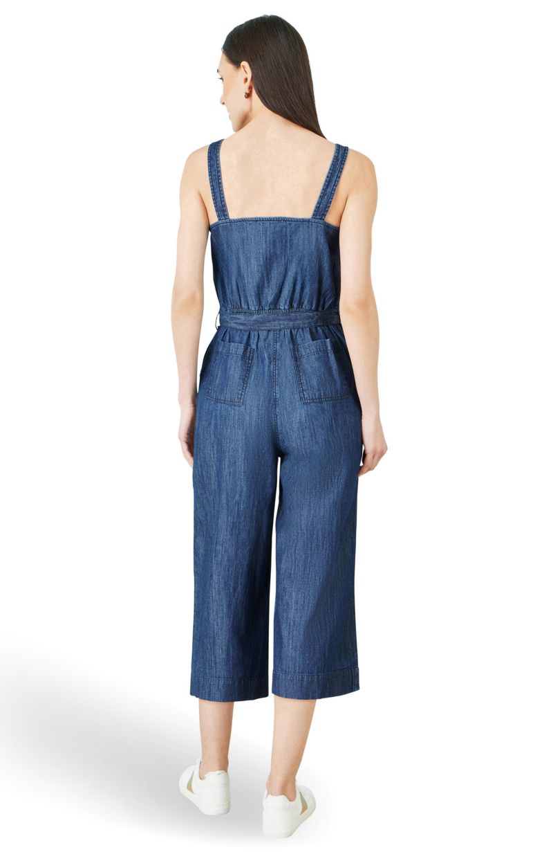 Women's Chambray Button Through Jumpsuit