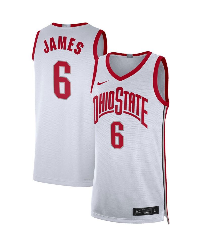 Men's LeBron James White Ohio State Buckeyes Limited Basketball Jersey