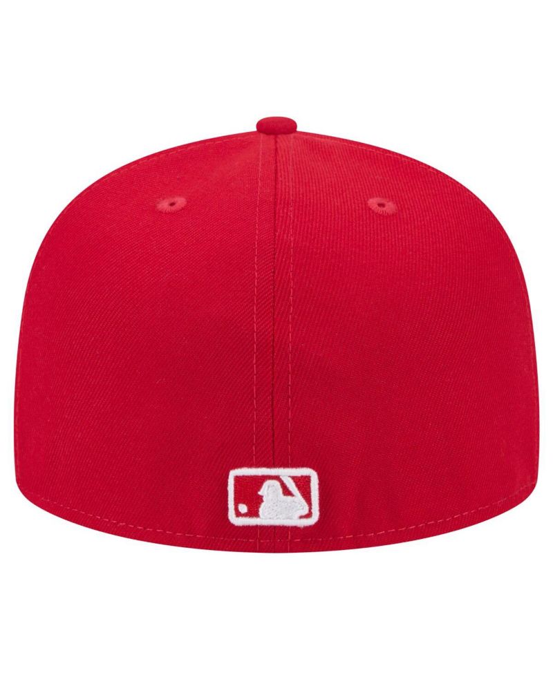 Men's Red Miami Marlins White Logo 59Fifty Fitted Hat