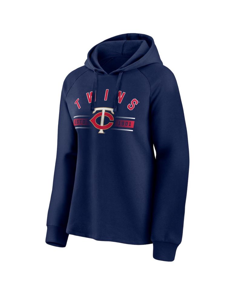 Women's Navy Minnesota Twins Perfect Play Raglan Pullover Hoodie