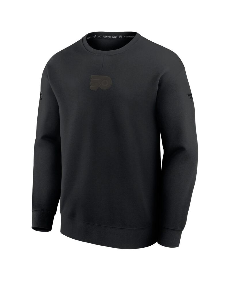 Men's Black Philadelphia Flyers Authentic Pro Road Tri-Blend Sweatshirt