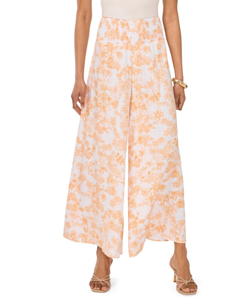 Women's Printed Wide-Leg Pull-On Pants
